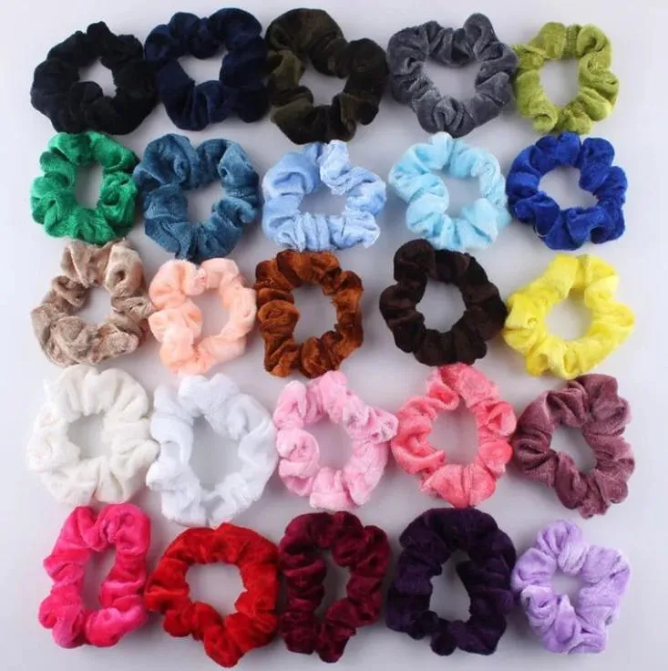 New Women Velvet Elastic Hair Scrunchie Scrunchy Hairbands Head Band Ponytail Holder middle size 2936460