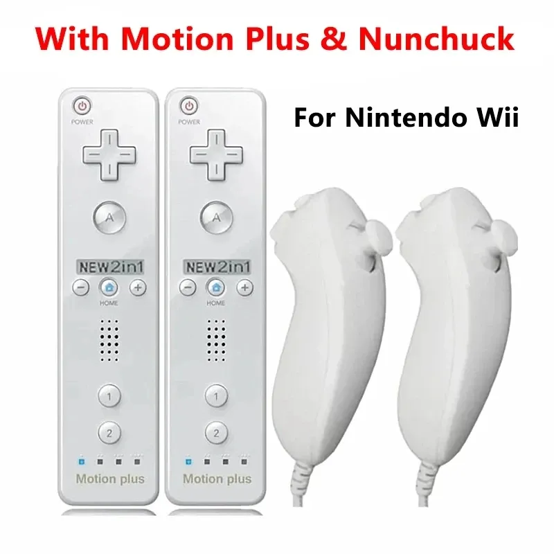 Souris Nouvelle télécommande pour Wii Motion Plus avec remplacement de cas de silicone pour Nintendo Nunchuk pour Nintendo Wii et Wii U
