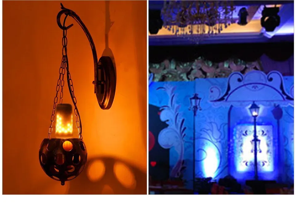 Blue Fire E27 LED Flame Effect Fire Light Bulb Creative Lights Blue Flickering Atmosphere Halloween Christmas Decorative Lamp