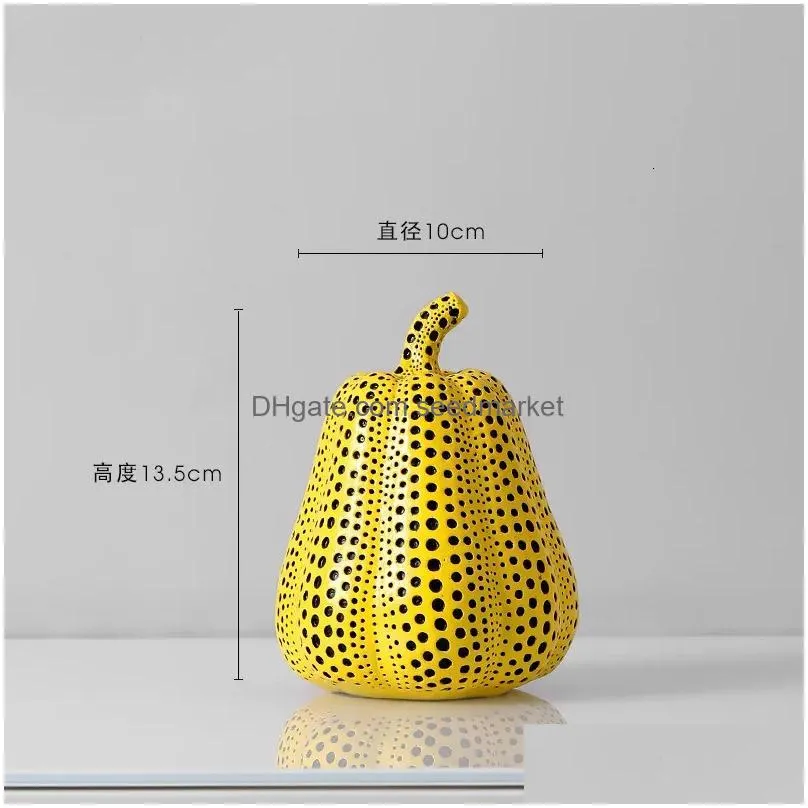 Dekorativa objekt figurer pumpa kusama yayoi ornament modern scpture polka dot uggla fågel konst hem interiör dekoration kontor dh5fy