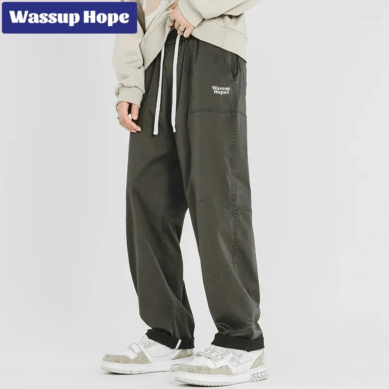 Men's Pants Wassup Hose Trousers For Spring Casual SportS Straight Tube Loose Ruffian Handsome Chinese Fashion Brand