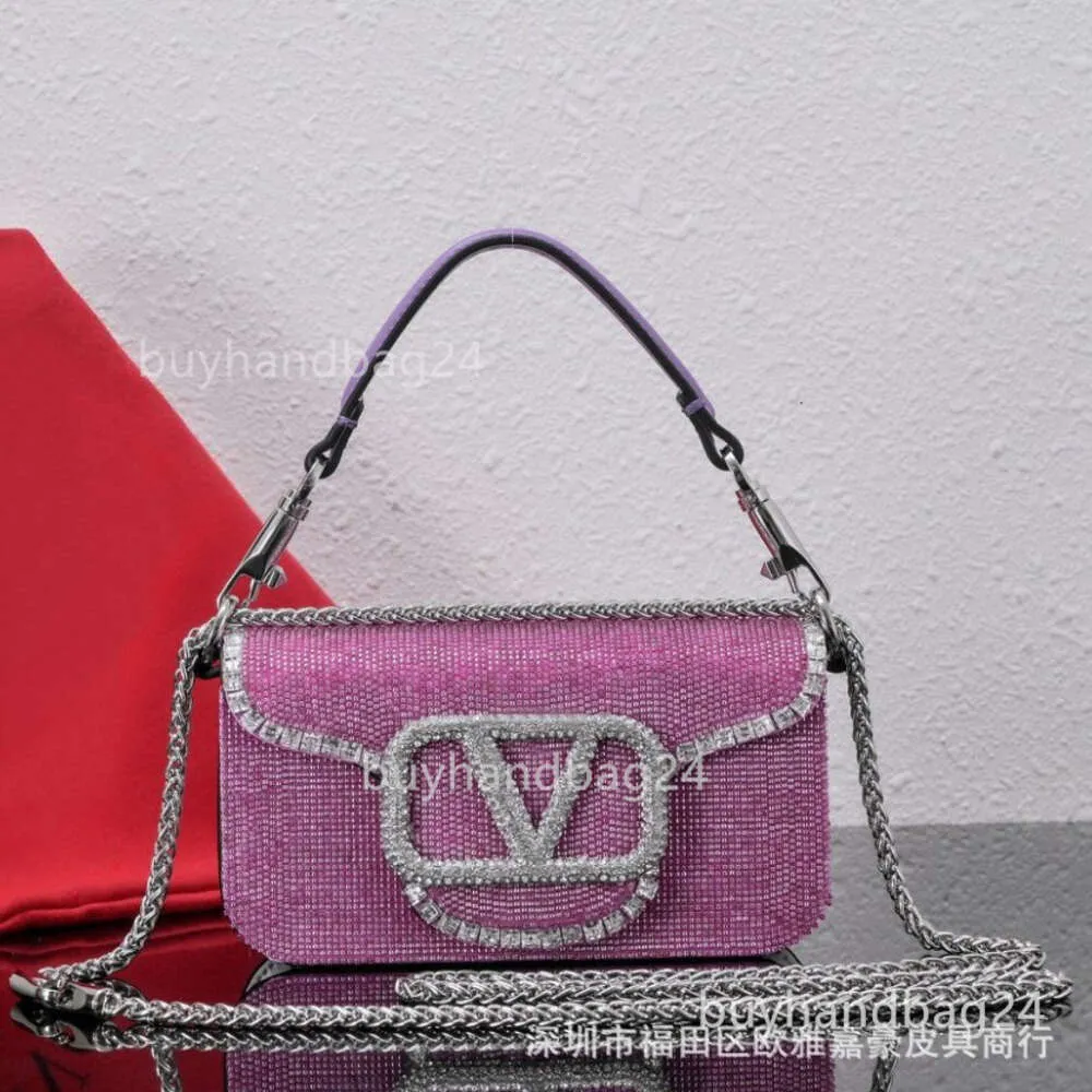 Diamentowe torebki torebki vlogoo designer torba kryształowy top lśniący 2024 Lady Event Woman Nowy łańcuch crossbody Small Square oryginalny valelentinos skórzane damskie podniszczanie 2K4J