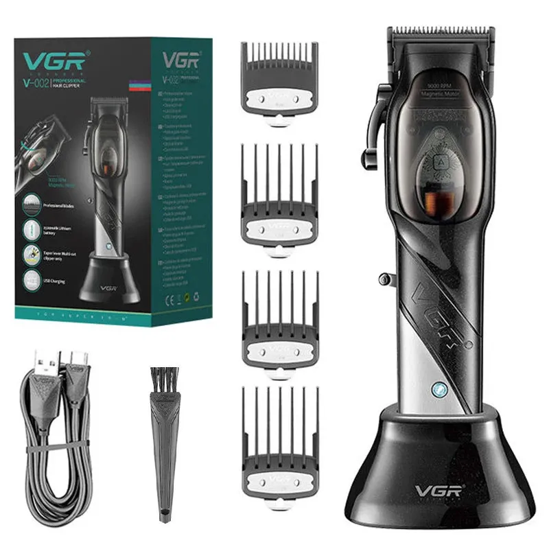 Aparador de cabelo profissional de VGR original para homens corpora ajustável Cabelo cortador de cabelo elétrico Recarregável Máquina de cabelo barbeiro 240412