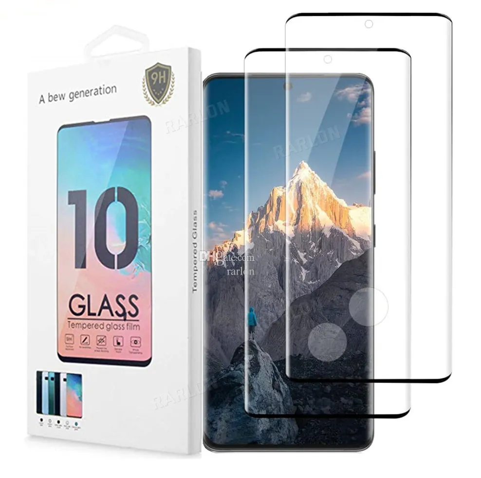 3D Curved Case Friendly Tempered Glass Screen Protector Film Side Glue For Samsung Galaxy S24 S23 Ultra S22 S21 S20 Plus S10 5G S9 S8 Note 20 10 9 With Package