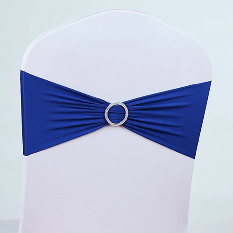 15 cm x 70 cm Weddingstoel Cover Sashes Elastische Spandex Chair Band Bow met gesp voor bruiloften Hotel Event Party Accessoires