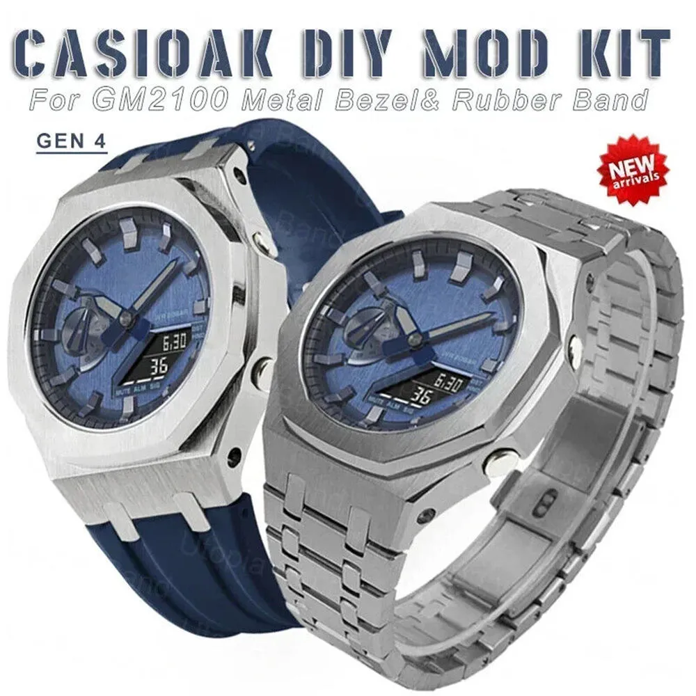 Premium 316L Stainless Steel Case + Strap AP Mod Kit for G-SHOCK Casioak GM-2100