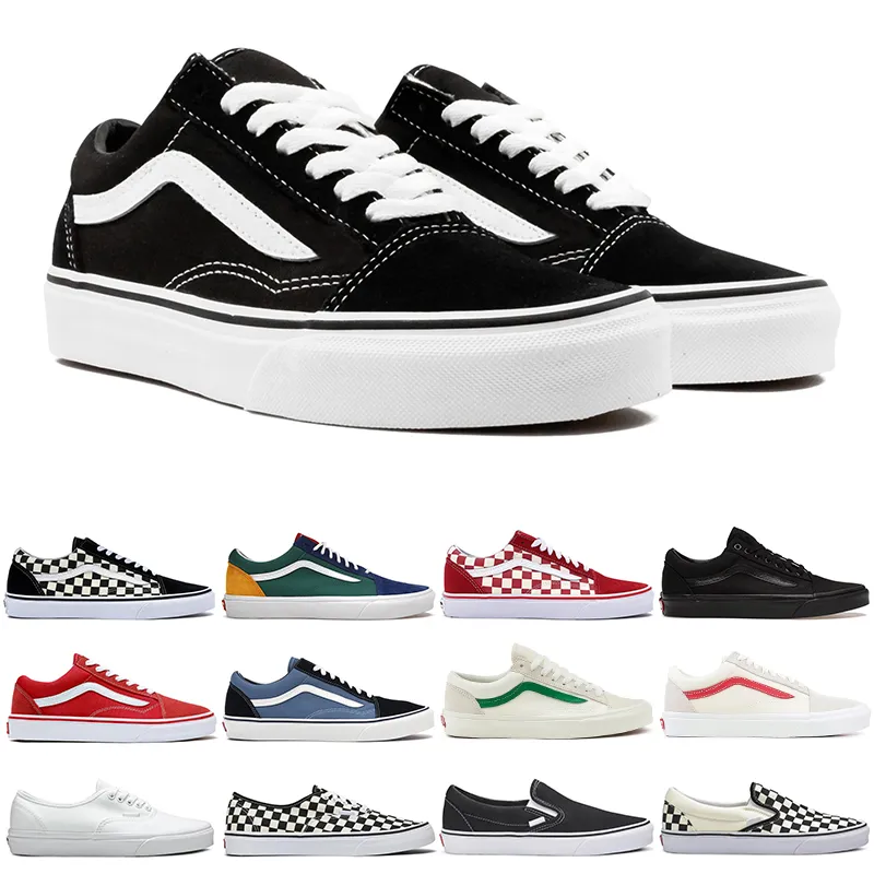 2023 homens mulheres sapatos casuais van lona sapatilhas velhas skool clássico branco preto branco deslize em treinadores de skate masculino tamanho 36-45