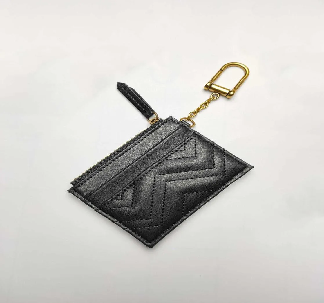 Toppkvalitetsdesigners Kvinnor Key Plånböcker Keychain Wallet 627064 Slim Design Zipper Pocket Chain With Hook 4 Credit Cards Slots och 5601456