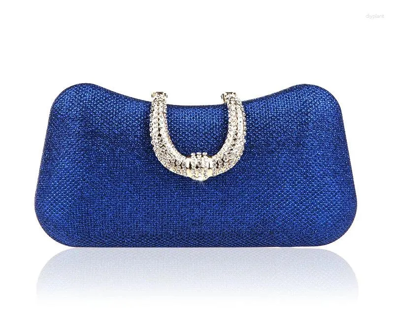 Kvällspåsar Design Blue Lady Banket Handväska Clutch Party Bridal Bag Kvinnor med axelkedja Makeup Mujer Bolso 1022b