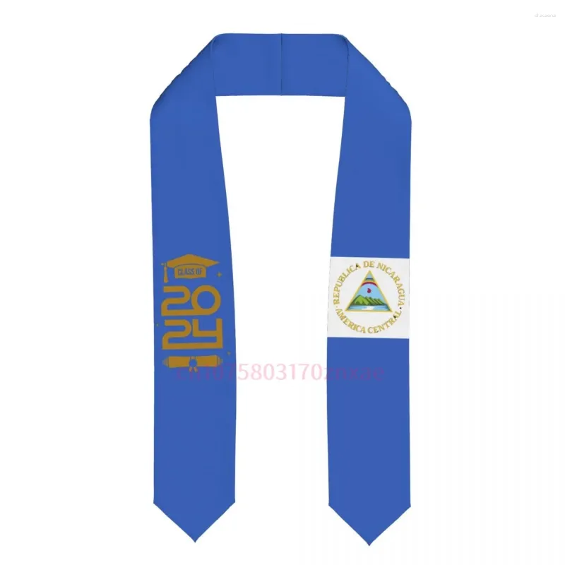 Classe de drapeau country des écharpes Nicaragua de 2024 183 13cm Graduation a volé une écharpe à la ceinture pour les étudiants internationaux