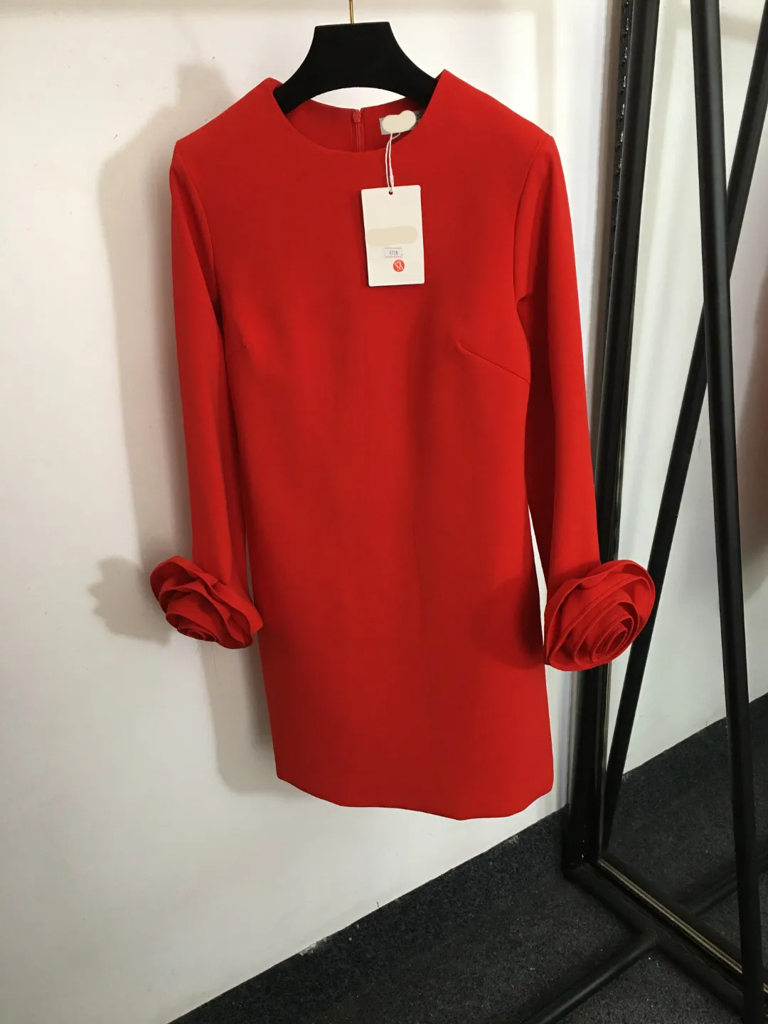 slim fit dress slacks in That Moment Long Sleeve Ruched Maxi Dress ‍ Mermaid Way, Red / M main image 0