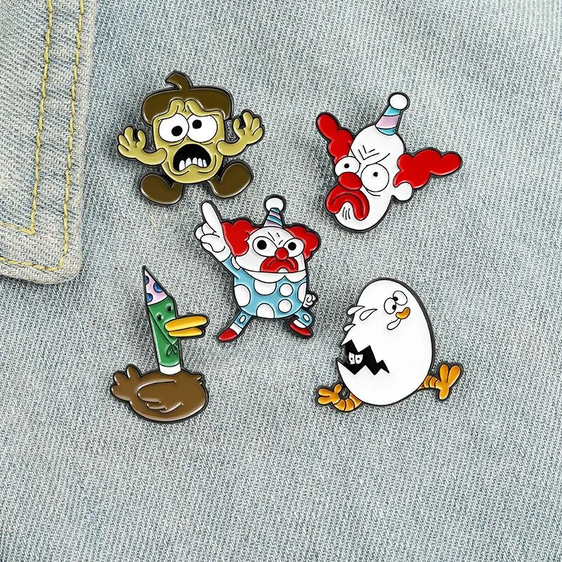 Clown divertenti con spille di smalto divertenti con spille amichevoli errate su vestiti badge metallici Gift