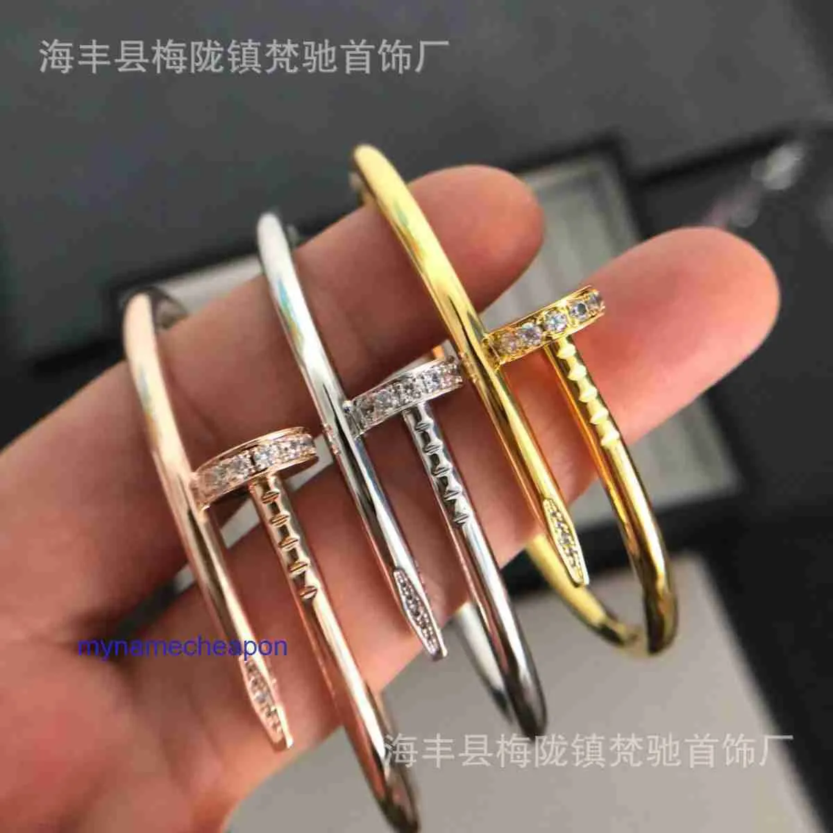 Designer Screw Cartrres Bracelet Fashion Luxury Jewelrys Kajia High Version Nail Head Full body V Gold CNC Precision Carved Live Streaming Sales