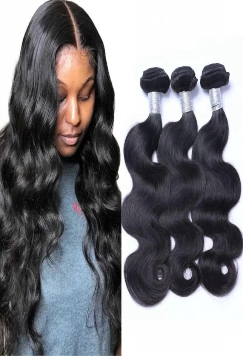 Mongolian Body Wave Human Hair Bundles Natural Color Weave 34 Pieces 826 inch 100GPC Non Remy Hair Extensions2243795