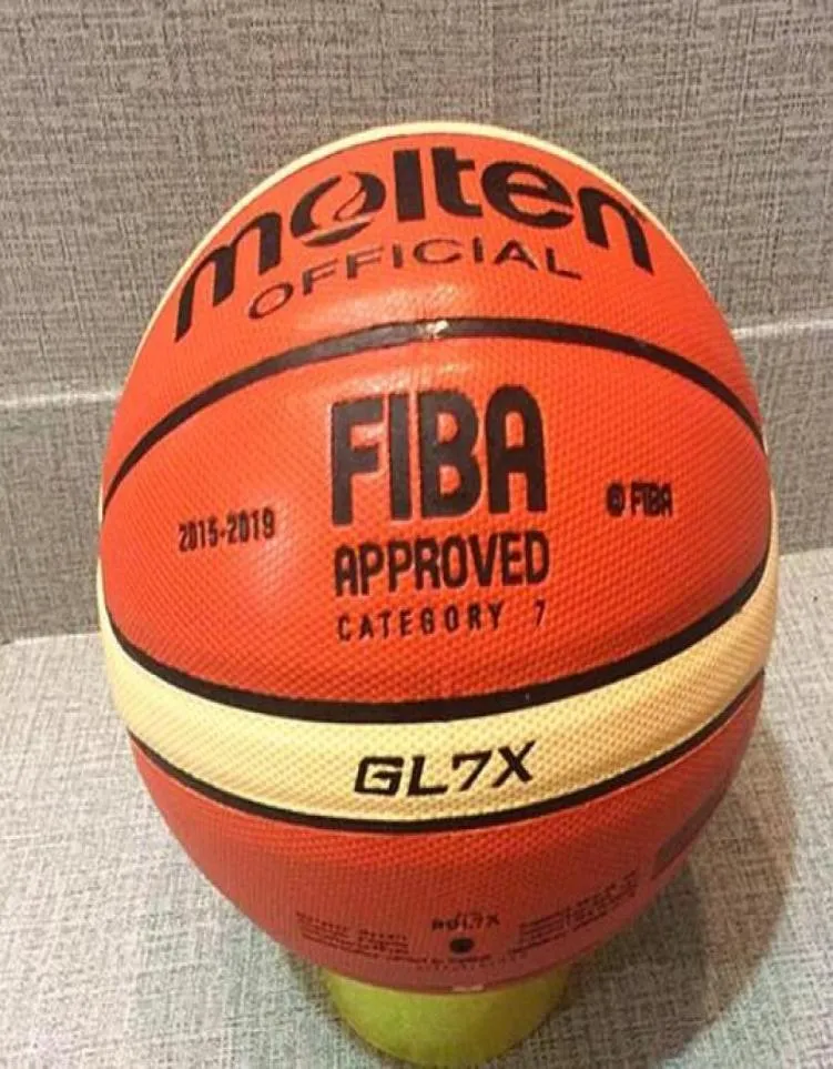 Hela eller detaljhandeln Nytt varumärke billigt GL7X basketboll boll pu materia officiell storlek7 basket med nettväska nål9554266