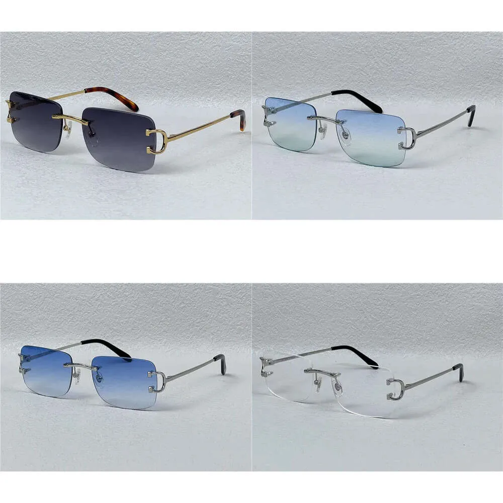 Lunettes de soleil Vintage Men Design Square Square Shape Eyewear UV400 Gold Light 0104 avec Case Buffs Multi Color Lens