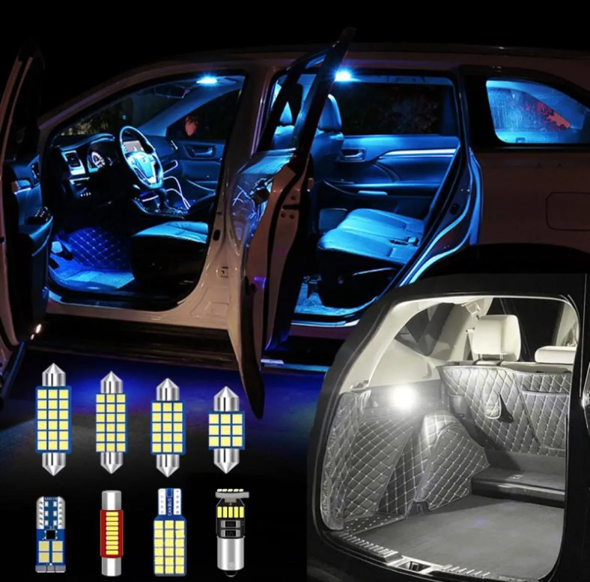Pour VW Golf 5 6 7 Golf MK5 MK6 MK7 12V LED Canbus 12pcs Carte Interior Carte Dome LAMBRES LAMPES COURT