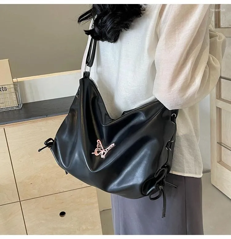 Modaya Modaya Modaya Dürüsten Kelebek Omuz Crossbody Bags Kadın Çanta ve Çantalar Vegan Deri Boston Bayanlar Messenger Çantası Yüksek Kalite