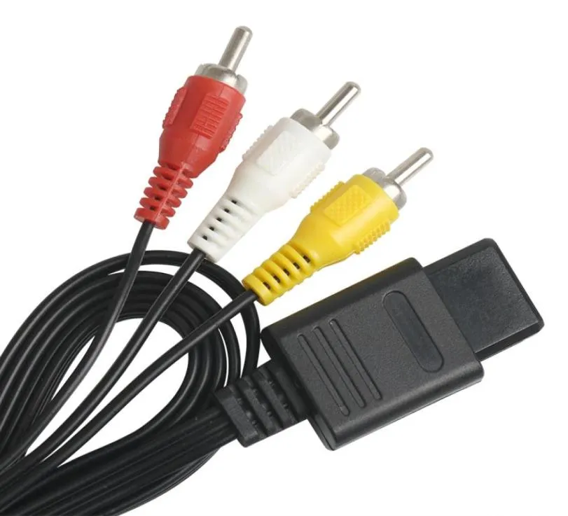 18m 6ft AV TV RCA RCA VIDEO CORD Câble pour le jeu Cubefor Snes Gamecubefor Nintendo pour N64 64 Câble de jeu 100 PCSLOT9016220