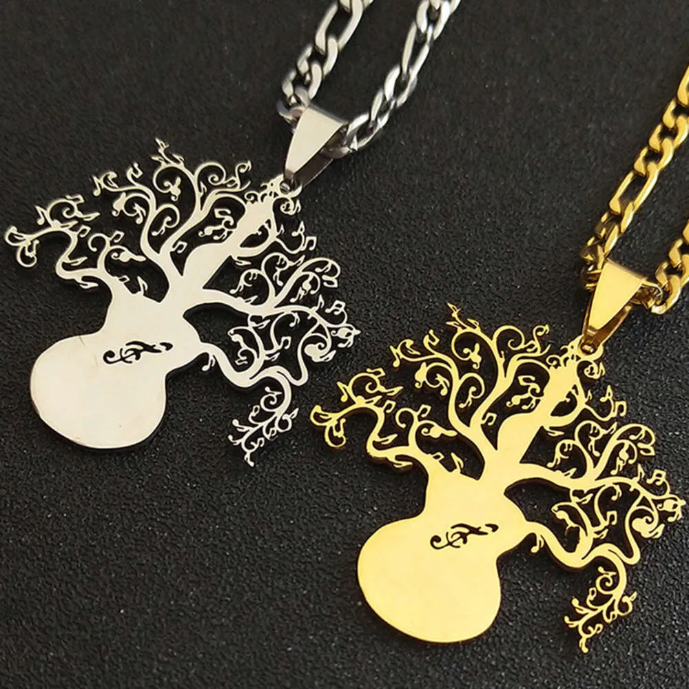 Designer ketting le fu tree van leven roestvrijstalen hanger met hoge kwaliteit neutrale wind titanium stalen ketting accessoires