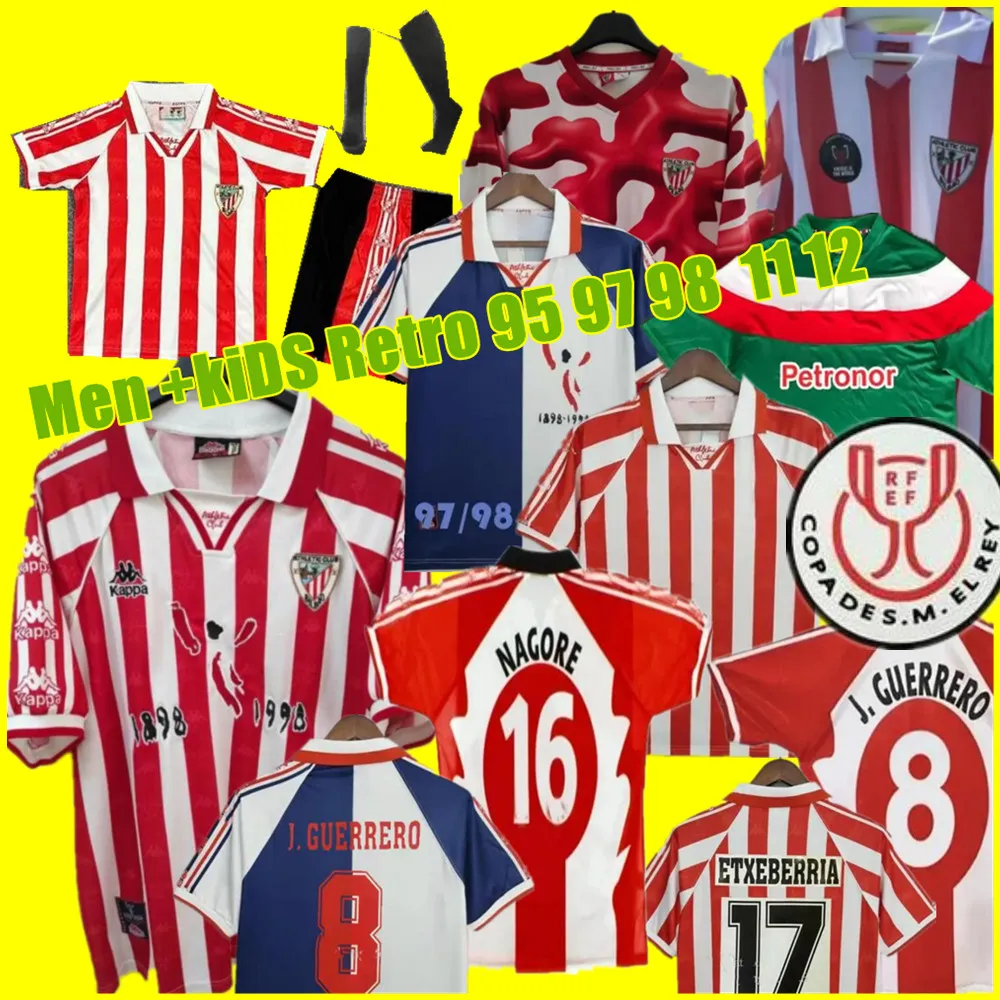1998 Athletic J.Martinez Soccer Jersey Rerto Shirt Etxeberria Sports Retro Bilbao 95 97 98 Vintage Muniain Roberto Rios Ziganda