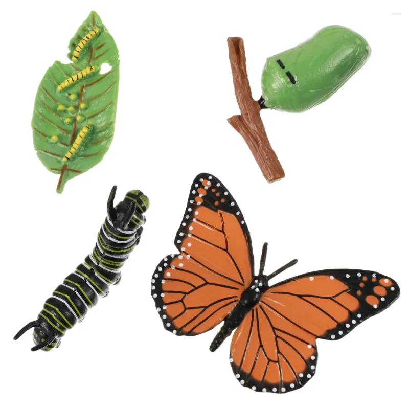 Adesivos de parede 4pcs figuras de insetos Ciclo de vida de borboletas ornamentos engraçados crianças brincando