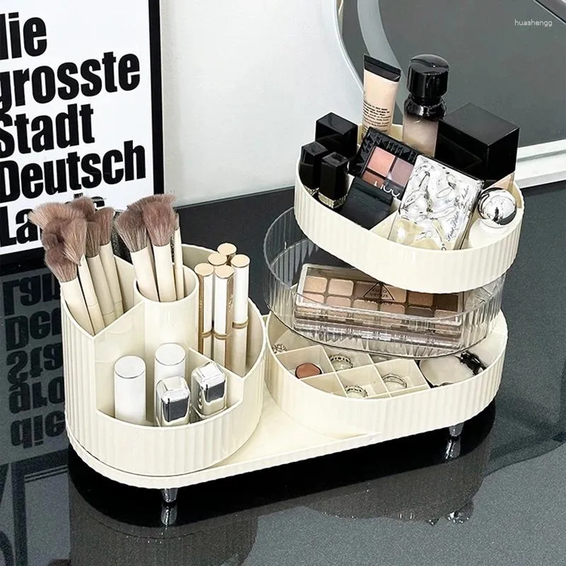 Pudełka do przechowywania Ins Cosmetics Box Rotatible Makeup Rack szminka szczotka szczotka Pulpior Organizator