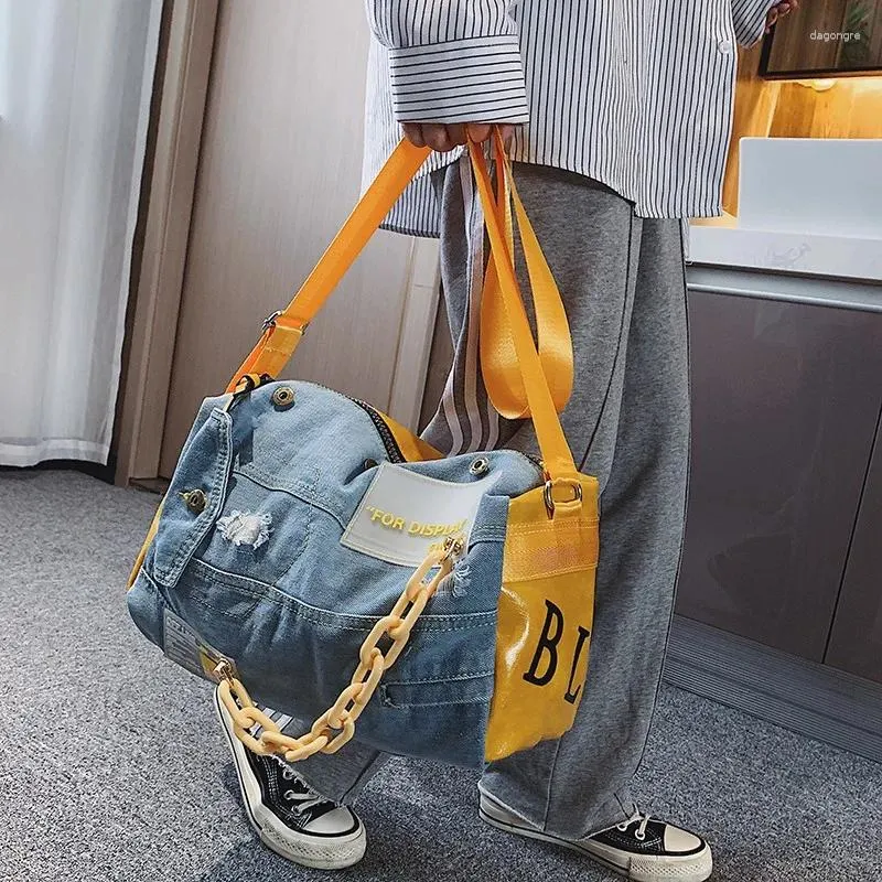 Totes Fashion Denim Women Shoulder Bags Large Capacity Travel Bag Designer Luxury Blue Jeans Crossbody Female Big Purse