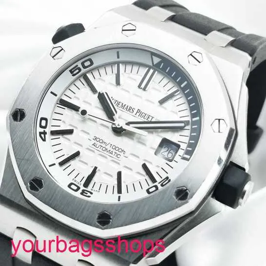 AP 티타늄 손목 시계 로열 오크 오프 쇼어 시리즈 남성 42mm 직경 자동 기계식 정밀 강철 고무 패션 캐주얼 크로노 그래프 15710st