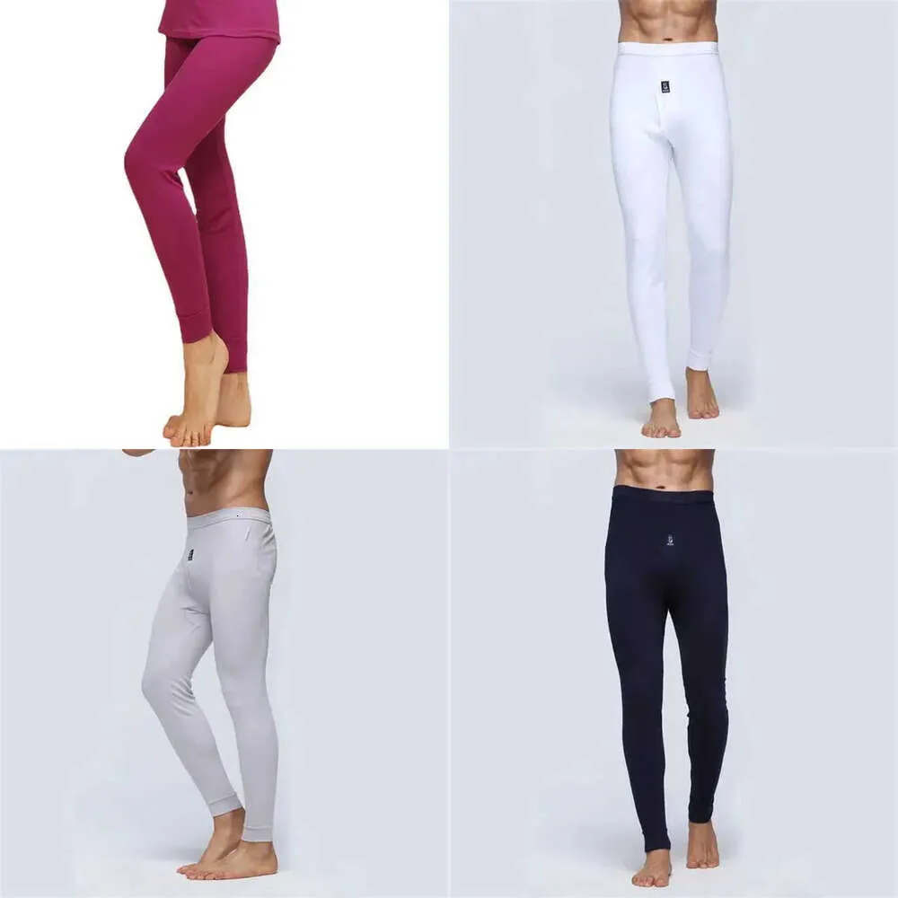 Färg Solid Women's Cotton Autumn Pants Fall Winter Thermal Underwear Bottoms Female Red Purple Apricot Elastic Waist Trousersl231005