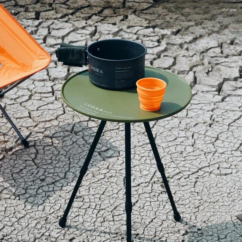 キャンプ家具軽量屋外の丸テーブルポータブルミニコーヒータブロー実用的なピクニックプラスチックパティオペンダント