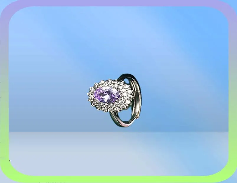 Pierścienie klastrowe Owalne kształt Pierścień 925 Akcesoria srebrne biżuteria z szlachetkami z cyrkonu Otwarty palcem dla kobiet Party Who5387222