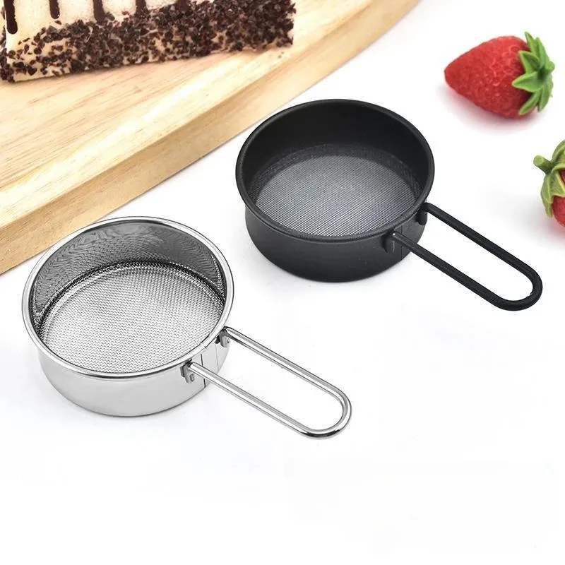 304 stainless steel mini flour sieve handheld baking tool 40 mesh small sieve home kitchen mesh sieve icing sugar sieve 1PC