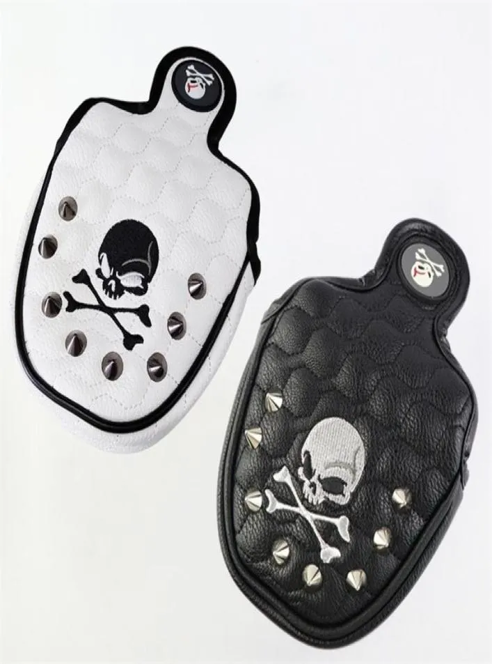 Golf Putter Cover Skull Rivets Pu Leather Magnetic Stängning headcover för Mallet Putter Golf Head Cover 2206294572714