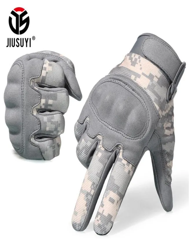 Tactical Military Army Gloves ACU Camouflage Touch Screen Paintball Combat Fight Hard Knuckle Bicycle Full Finger Gloves Men LJ2012871480