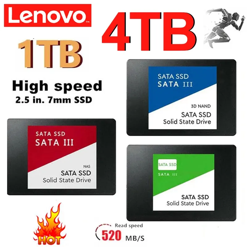 Gehege Lenovo Schnelles Sata SSD 2,5 Zoll Hochgeschwindigkeit SSD 4TB 500 GB HD 1 TB Internal SSD 2TB Solid State Laufwerk für Laptop SSD Notebook