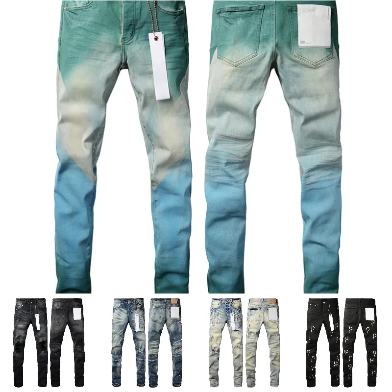 Purple jeans brand with tag for men women youth high-quality unique design style with holes luxury jeans pant blue jeans stack pant man mens stack jeans sticker slim yu