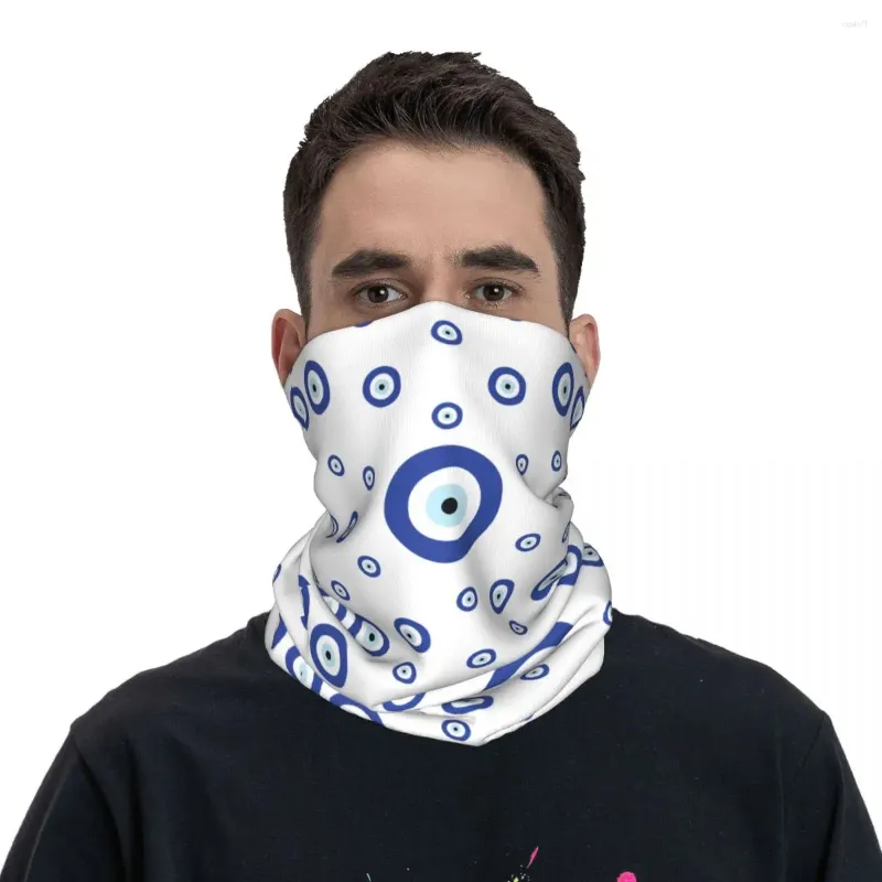 Lenços do olho maligno mágica bruxaria azul branca bandana pescoço gaita estampada bohemian lenço de lenço multiuso máscara facial de caminhada unissex lavável