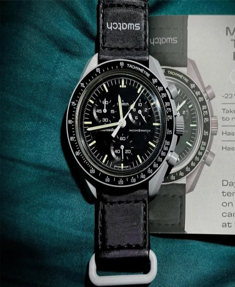 ムーンバイオセラミックプラネットムーンメンズウォッチフル機能Quarz Chronograph Watch Mission to Mercury 42mm Nylon Luxury Watch Sun Wristwatches 20231235162