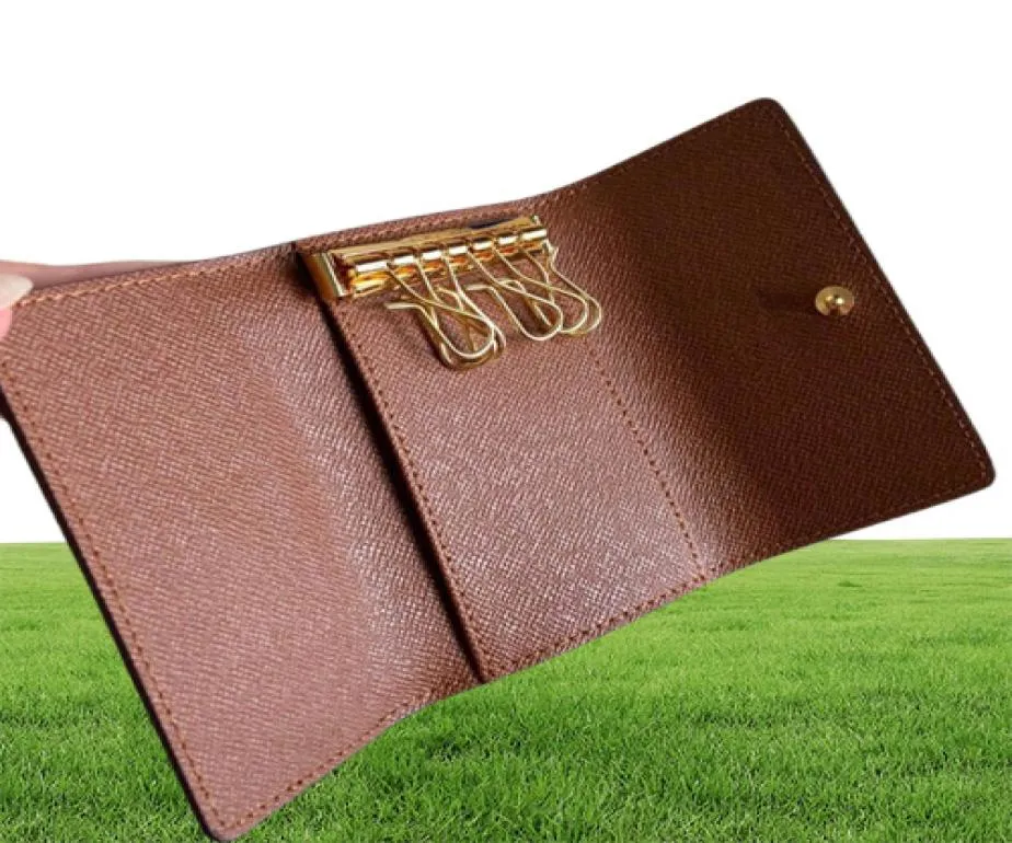Klasyczne płótno kluczowe portfele torby dla kobiet uchwyty na karty dla damskich skórzanej torby portfel dla kobiety z sześcioma klawiszami z pudełkiem 4574466