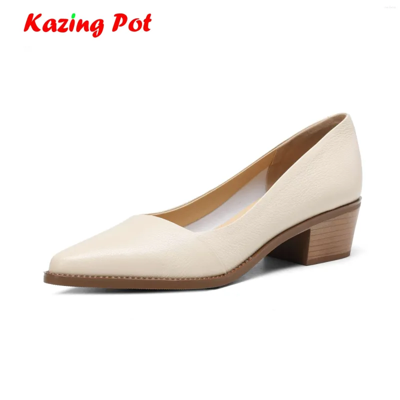 Kledingschoenen Krazing pot schaap lederen med hakken puntige teen prachtige retro vintage mode dames Britse schoolkantoor dame ondiepe pompen