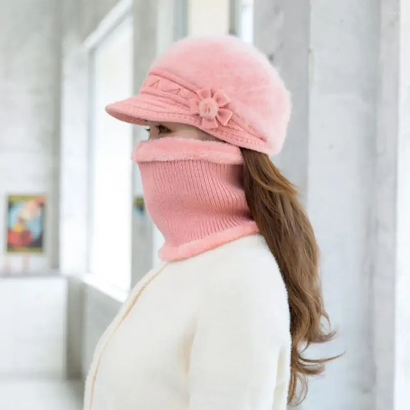 Capsini a sfera 1 set durevole da donna con cappello da cappello griglie ad alta elasticità di colore solido inverno autunno inverno a tre pezzi