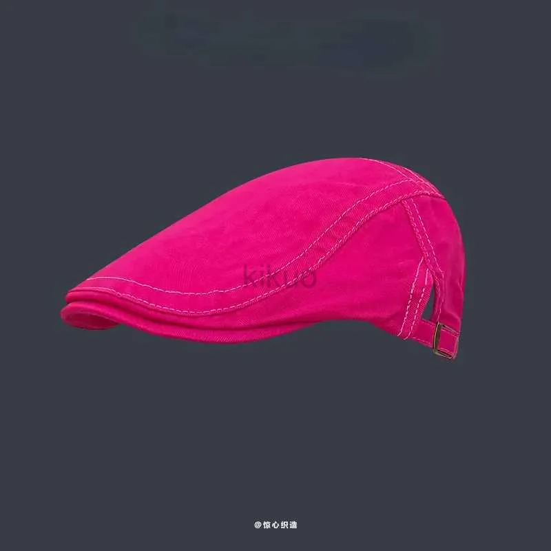 Berets New Japanese Simple Retro Literature and Art Forward Hat Men and Women British Street Chargal Bert Fashion Outdoor Cap D240417