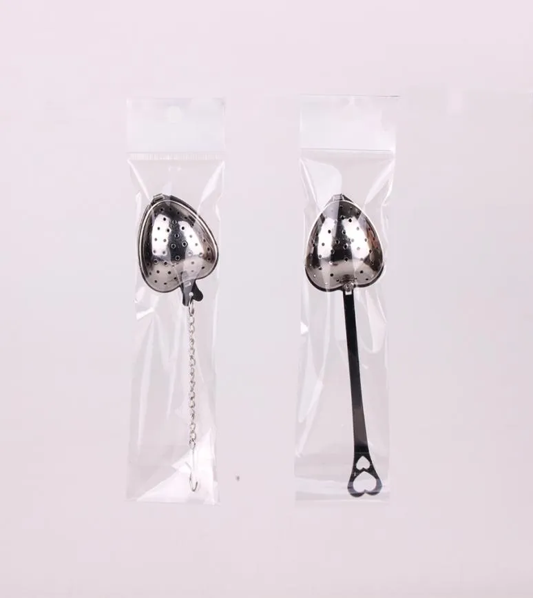 Heart Shape Stainless steel Tea Infuser kitchen tools Strainer Filter Long Handle Spoons Wedding Party Gift Favor with opp retail 3860144