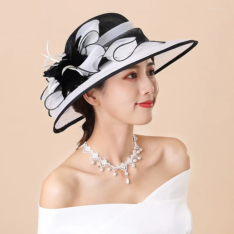 Boinas fedoras chapéu feminino dia de damas praia viseira férias festas de férias japonesas verão feminino hats wedding show fascinators h6613