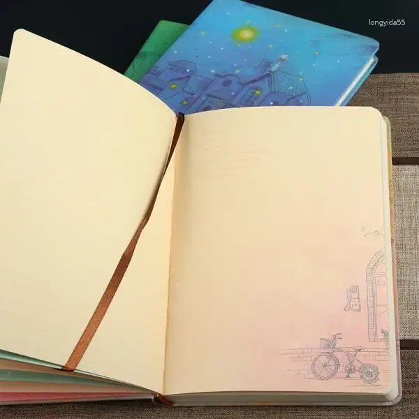 Style A5 Cute Color Page Diary Dream Illustration Hand Ledger Student Book For School Kawaii Stationery Gift