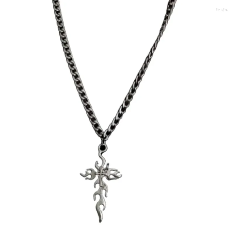 Colliers pendants Gothic Thorns Choker Collier Flame Clavicule Chaîne de chaîne pour hommes Femmes