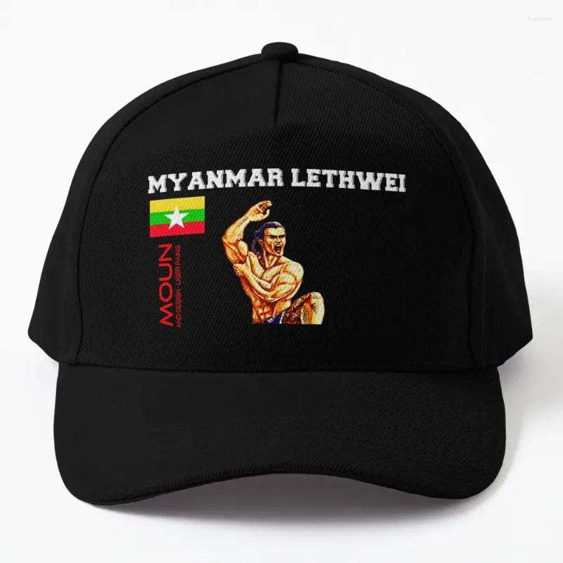 Ball Caps Lethwei - Birman Boxing Martial Art Baseball Cap Vintage Dada pour filles