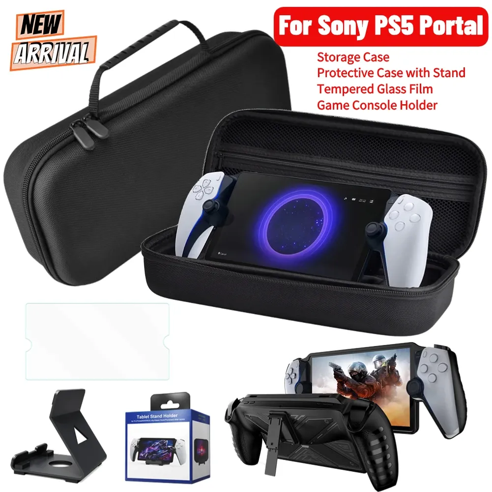 Études Case de transport portable pour le portail PS Portal Hard Rangement Couvre de protection TemperredFilm Game Accessoire pour Sony PlayStation 5 Portal