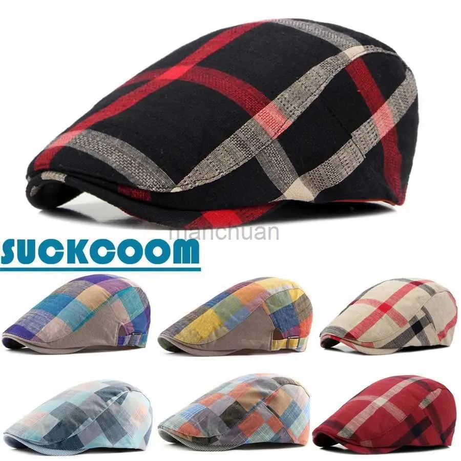 FPNB BERETS MEN REMASS CLASCING ENGLAD STYLA PLAID BERETS CAPSカジュアルユニセックススポーツキャップ